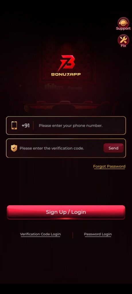 Bonu7 App mobile gaming interface on Android